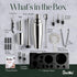 Barillio Silver Bartender Kit - Stainless-Steel Cocktail Shaker Set with Black Bamboo Stand - 23-Pc Mixology Bar Tools