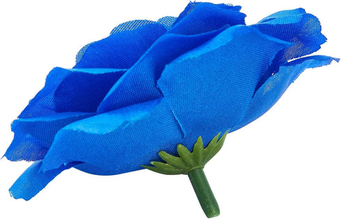 Bright Creations Blue Roses Artificial Flowers, Set of 50 Stemless Silk Roses, Royal Blue Faux Bouquet Decor