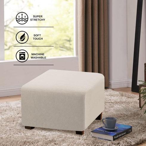 Flamingo P Stretch Ottoman Cover Square Ottoman Slipcovers Furniture Protector Folding Storage Stool Furniture
