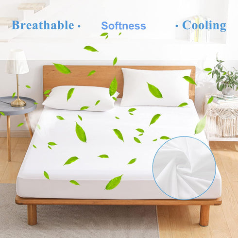 King Premium Waterproof Mattress Protector, Soft Breathable Mattress Pad Cover, Noiseless Waterproof Bed Cover