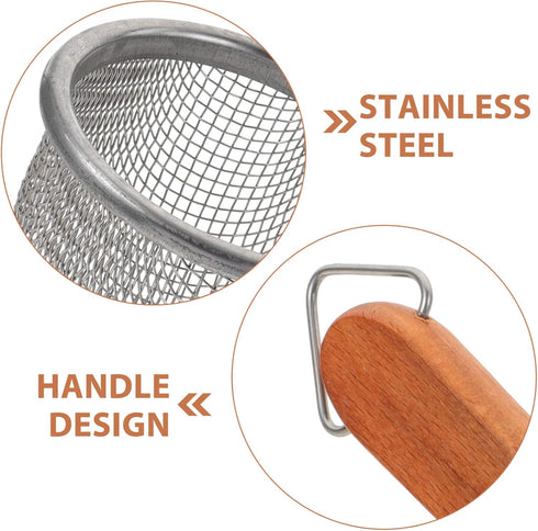 Kichvoe Stainless Steel Noodle Strainer, Fine Wire Mesh Pasta Basket for Cooking, Frying, and Dumplings