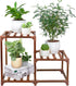 XXXFLOWER Plant Stand Indoor Outdoor, 3 Tiers Wood Plant Shelf for Multiple Plants, Large Rack