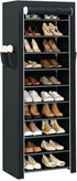 CASAMAYA Shoe Rack with Covers, 10 Tiers Tall Shoe Rack Organizer, Large Capacity