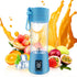 Portable Personal Blender for Shakes and Smoothies, USB Rechargeable Mini Juicer, 380ML Travel Bottles (Blue)