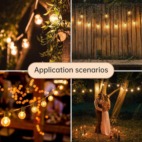 30 Pack Hooks for Outdoor String Lights - with Adhesive Strips,Perfect for Christmas and Patio Decor,Black