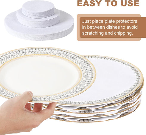 Imperius Set of 96 Felt Plate China Storage Containers - Thick Premium Soft Dish Storage Dividers - 24-10", 48-6",