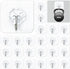Mlici 24 Pack Clear Self-Adhesive Wall Hooks - 30lbs Heavy-Duty Sticky Hooks for Kitchen Bathroom