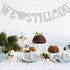 We Still Do Banner for Wedding Anniversary Party Decorations, Silver Glitter Sign Photo Prop