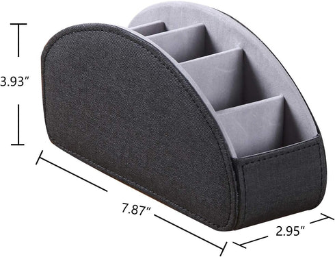 Ayunga 5 PU Leather Remote Control Holder,TV Remote Caddy with Compartments,Bedside Table and Desktop Supply