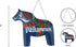 Swedish Themed Wood 8" Blue Dala Horse House Welcome Sign with Artwork Decal