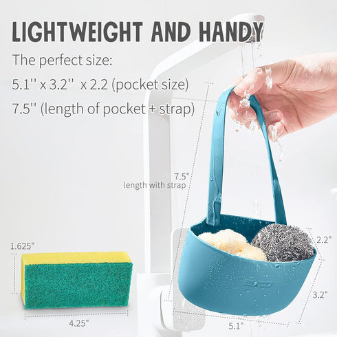 Set 2 Set 2 Sophie & Panda Silicone Sponge Holder for Kitchen Sink Bags of - Easy to Use Soap Holder No Installation