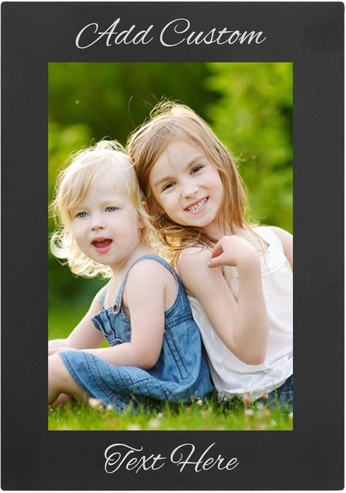 Personalized Custom Text Engraved Anodized Aluminum Hanging/Tabletop Family Photo Picture Frame, 4x6-inch Vertical,