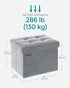 12.2 16.1 Inches 286 lb, ULSF200G02 SONGMICS Storage Ottoman, Foldable Small Ottoman Foot Rest, x Foot Stool, Ottoman