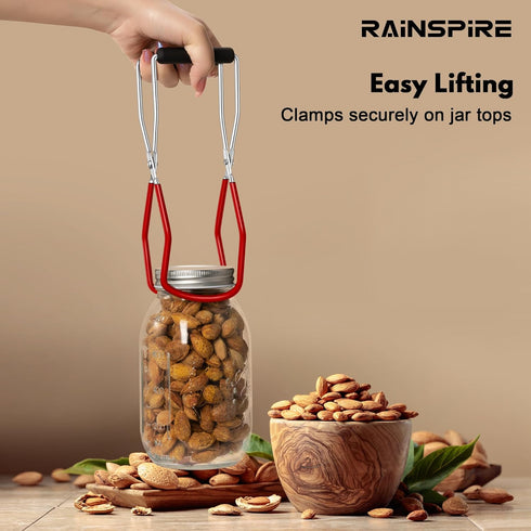 Canning Jar Lifter, Canning Tongs, Canning Tools, Supplies for Home Kitchen, Stainless Steel, Red