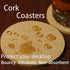 6Pcs Cork Coasters, Tivnhuils 3.9 inch Cork Plant Coasters Desk Coaster, Coaster Set for Cup and Plant