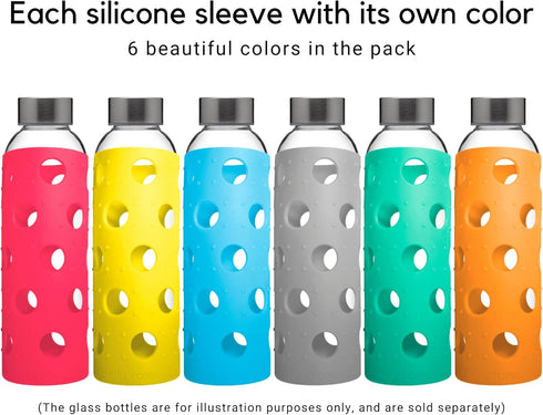 6-Pack Brieftons Silicone Sleeves: Insulated Anti-Slip Protection Covers, Ultra Thick & Durable, Better Than Neoprene