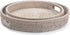 13.8 inch Round Rattan Tray, Decorative Coffee Table Tray, Ottoman Tray, Woven Serving Tray with Handles, Wicker