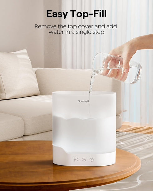 Home,2.5L Sponvatt Humidifiers for Bedroom Top Fill Cool Mist Air Humidifier for Large Room Baby Nursery,Quiet