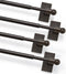 Deconovo Magnetic Curtain Rod for Door Curtain - 9-16" Inch, 4 Pack, No Drilling Required, Coco Color