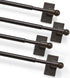Deconovo Magnetic Curtain Rod for Door Curtain - 9-16" Inch, 4 Pack, No Drilling Required, Coco Color
