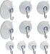 Suction Cup Hooks Combo Pack - 10 Pack, Powerful Window Hanging Suction Cups for Glass, Mirrors, Doors | 2 Large, 4