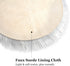 IVON 15.5'' White Round Faux Fur Rug, Fluffy Soft Cushion for Chair, Background for Nail Desk Photos (1pcs White)