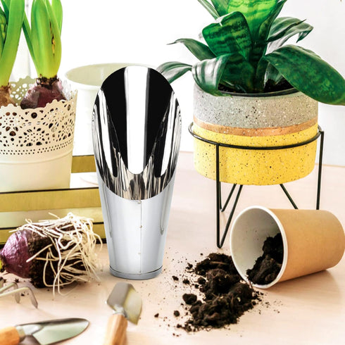 YARNOW Stainless Steel Bucket Shovel, Mini Potting Scoop, Soil Shovels for Indoor Plants and Garden Trowel
