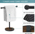 Hand Towel Holder Stand, Matte Black T-Shape Free Standing Holder for Bathroom, Heavy Base, 15” Height Wood Countertop