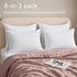 Set of 4 King Size Pillow Protectors with Zipper, 100% Resistant to Stains, Dust & Dirt, Washable Covers