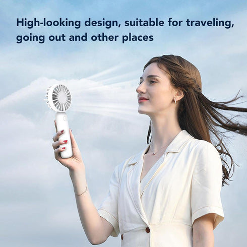 Mini Handheld Fan, Portable Battery Fan with 3 Speed, USB Rechargeable Makeup Eyelash Fan for Women Traveling