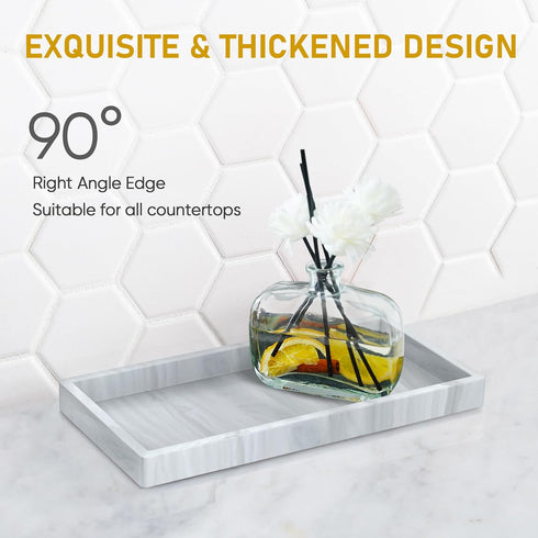 EG-SIPRO Bathroom Counter Tray, High-Grade Thickened Silicone Vanity Tray, Shatterproof Durable Rectangle for Countertop