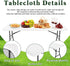 2 Pack 8 (White,30" 96") Picnic Table Cover Fitted Tablecloths Foot Rectangle Tables Elastic Waterproof Stretch