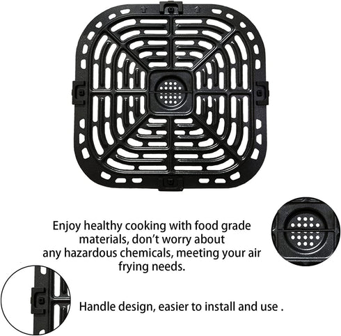 Air Fryer Grill Plate for Instants Vortex Plus Gourmia GAF680/685 6QT, Upgraded Nonstick Crisper Plate Tray Rack