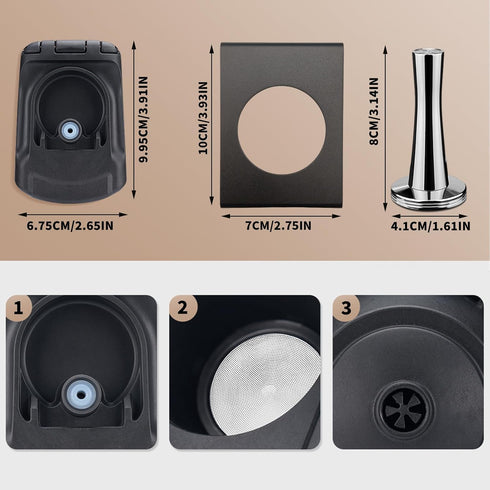 Reusable Coffee Capsule Adapter for Dolce Gusto edgLUMIO DG325 Machine with 41mm Tamper