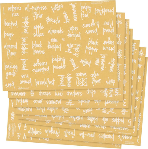 Talented Kitchen Pantry Labels for Containers (375 Pack) - White Script Stickers for Organizing Food Storage