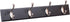 BIRDROCK HOME Oval Hook Coat and Hat Rack, 4 Hooks, Wall Mount, Black Finish