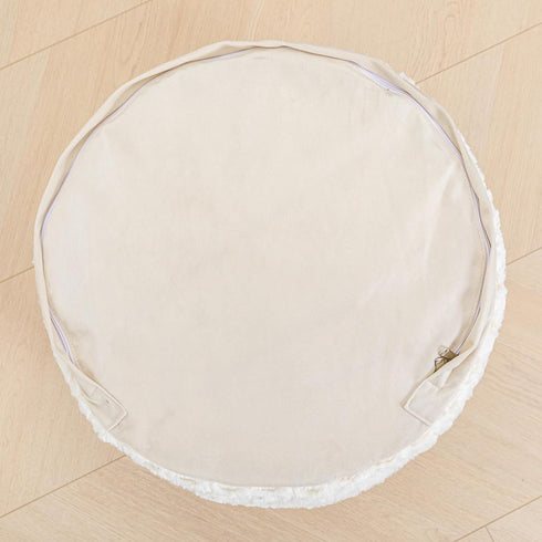 Poofieotto 20x12 Inches Unstuffed Pouf Ottoman Cover Handmade Footstool Ottoman Storage Solution Floor Pouf Footrest