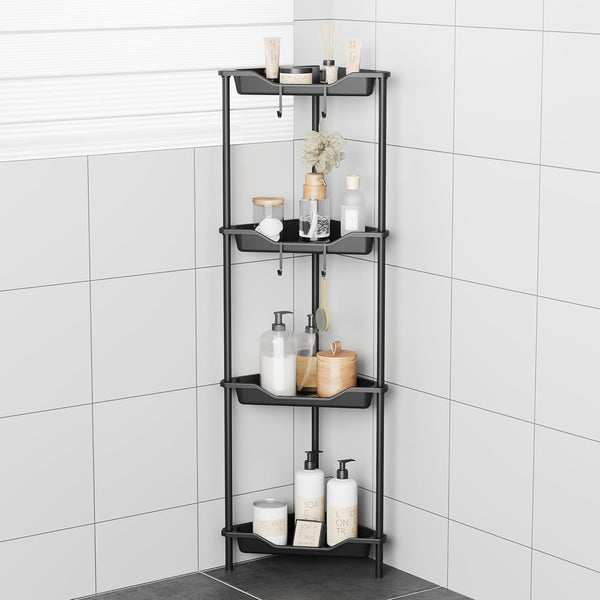 ODesign 4 Tier Corner Shower Caddy,Corner Shelf Stand for Living Room Bedroom