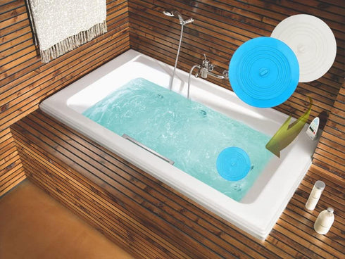 V-TOP Tub Stopper 2 Pack, 6 inches Large Silicone Drain Plug Hair Stopper for Kitchen Bathroom and Laundry