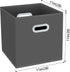 Yunkeeeper storage bins Cubes, Fabric Cube Organizer with Handle, Foldable Cube Bins for Cloth or Accessary Storage, 11x11x11, Set of 3,(Gray)