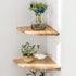 Corner Shelves, Floating Corner Shelf, Set of 2 7inch Solid Oak Wood