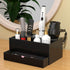 NIUBEE Hair Tool Organizer, Black Acrylic Hair Dryer and Styling Organizer with Drawer for Bathroom Countertop