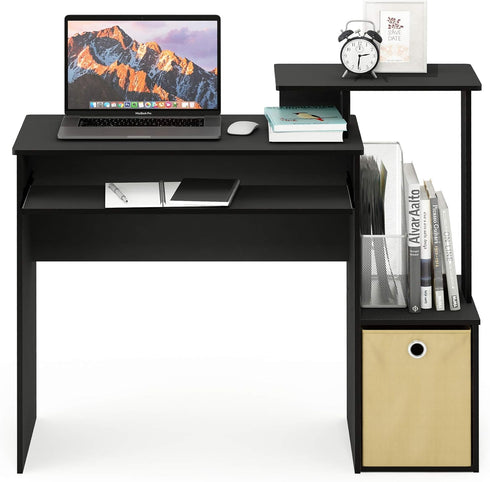 Furinno Econ Multipurpose Home Office Writing Desk, Black/Brown