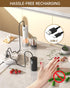 Set 6-Level CIRCLE JOY Electric Salt and Pepper Grinder Rechargeable Salt and Pepper Mills with External Adjustable