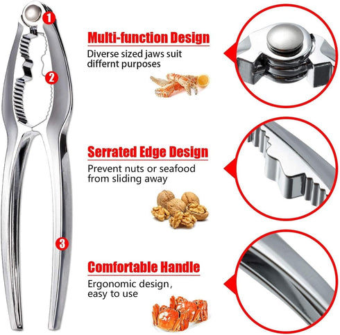 12 Set Set Pcs Crab Crackers and Tools Heavy Duty Seafood Tools Crab Leg Crackers Lobster Nut Crackers Opener Home