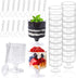 120 Pack Plastic Dessert Cups Set 60 Pcs 5Oz Clear Mini Parfait