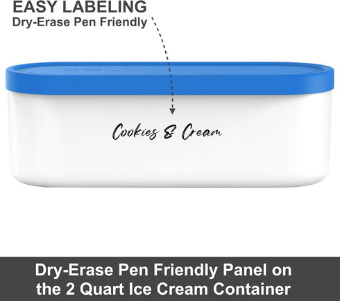 2 8oz set Frozen BALCI - Ice Cream Container - Quart & - Perfect Reusable Freezer Storage for Homemade Ice Cream Tubs