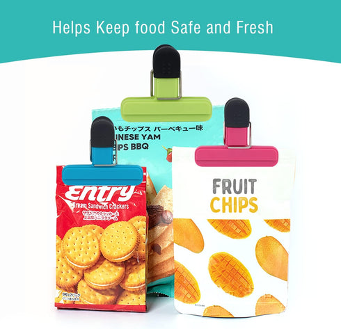 AK1980 Bag Clips, Kitchen Clips for Food Storage, Snack Bags, Photos - Versatile Clips for Home, Office, School