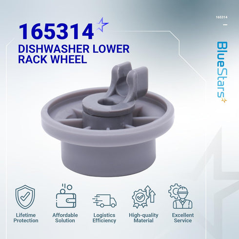 BlueStars 165314 Dishwasher Lower Rack Wheel, Compatible for Bosch & Kenmore, Replaces 420198 423232 - PACK OF 8