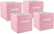 DII Non Woven Polyester Storage Bin, Small Set of 4 in Pink Sorbet